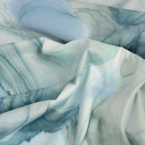 Stretch Popeline Aquarel Blau