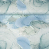 Stretch Poplin Aquarel Blauw