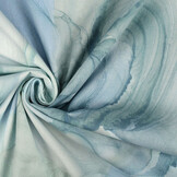 Stretch Poplin Aquarel Blauw
