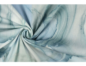 Stretch Popeline Aquarel Blau