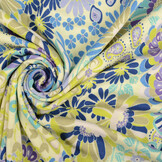 Viscose Jersey Sixties Flowers Multi-1