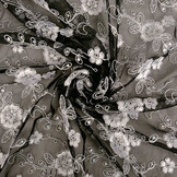 Mesh Geborduurd Aliyah Zwart-Zilver