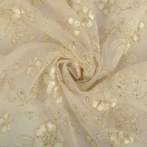 Netz Bestickt Aliyah Creme-Gold
