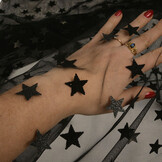 Fine Tulle Stars Black