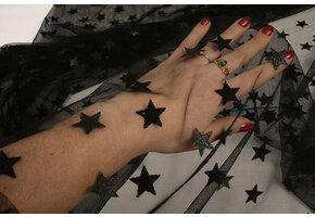 Fine Tulle Stars Black
