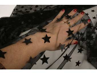 Fijne Tule Sterren Zwart