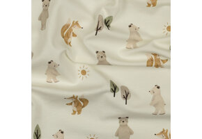 Digital  Cotton Jersey Forest Animals