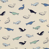 Digital Cotton Jersey Whales