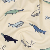 Digital  Cotton Jersey Whales