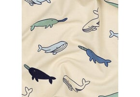 Digital  Cotton Jersey Whales