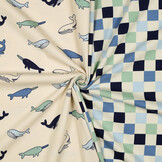 Digital Cotton Jersey Whales