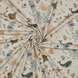 Digital  Cotton Jersey Ocean Animals