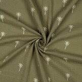 Double Gauze Palm Tree Army Green