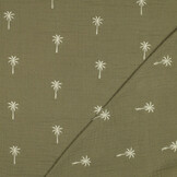 Double Gauze Palm Tree Army Green