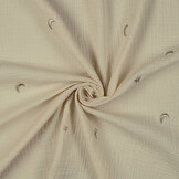 Double Gauze Moon and stars Natural