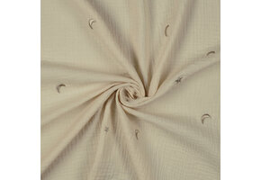 Double Gauze Moon and stars Natural