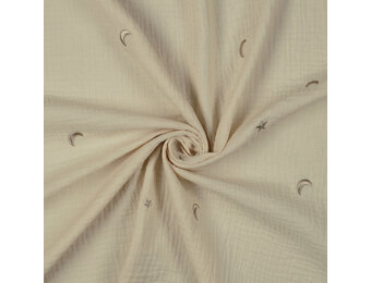 Double Gauze Moon and stars Natural