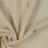 Double Gauze Moon and stars Natural