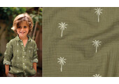 Double Gauze Palm Tree Army Green