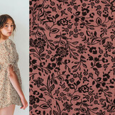 Baumwoll Musselin Stoff Axella Dunkel Altrosa