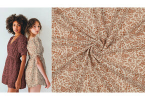 Baumwoll Musselin Stoff Axella Natürlich