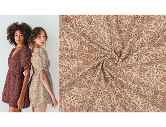 Baumwoll Musselin Stoff Axella Natürlich