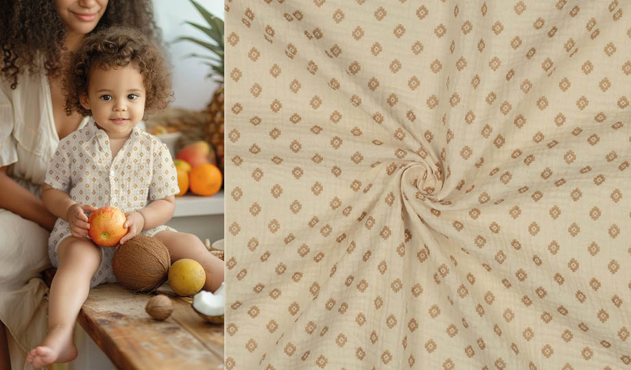 Double Gauze Organic Bohemian Natural