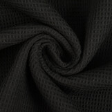 Mini Waffelpiqué Baumwolle Schwarz