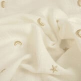 Double Gauze Moon and Stars Off-White