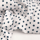Poplin Petit Stars Wit Marine