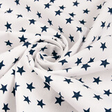Poplin Petit Stars Wit Marine