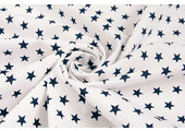 Poplin Petit Stars Wit Marine