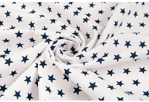 Poplin Petit Stars White Navy