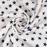 Poplin Petit Stars Wit Marine