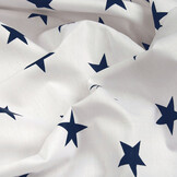 Poplin Stars White Navy