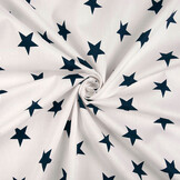 Poplin Stars Wit Marine