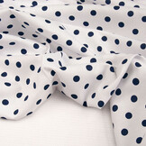 Poplin Dots White Navy