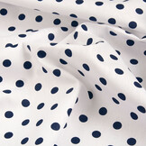 Popeline Dots Weiß Marine