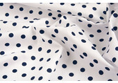 Poplin Dots White Navy