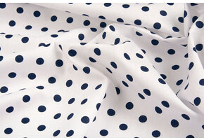 Popeline Dots Weiß Marine