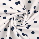 Poplin Dots Wit Marine