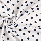 Poplin Dots Wit Marine