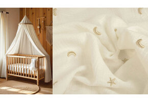 Double Gauze Moon and Stars Off-White