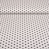 Poplin Petit Stars Wit Zwart