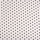 Poplin Petit Stars Wit Zwart