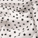 Popeline Petit Stars Weiß Schwarz