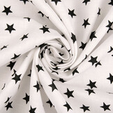 Poplin Petit Stars White Black