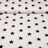 Popeline Stars Weiß Schwarz