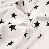 Poplin Stars White Black