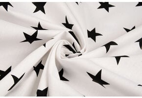 Poplin Stars White Black